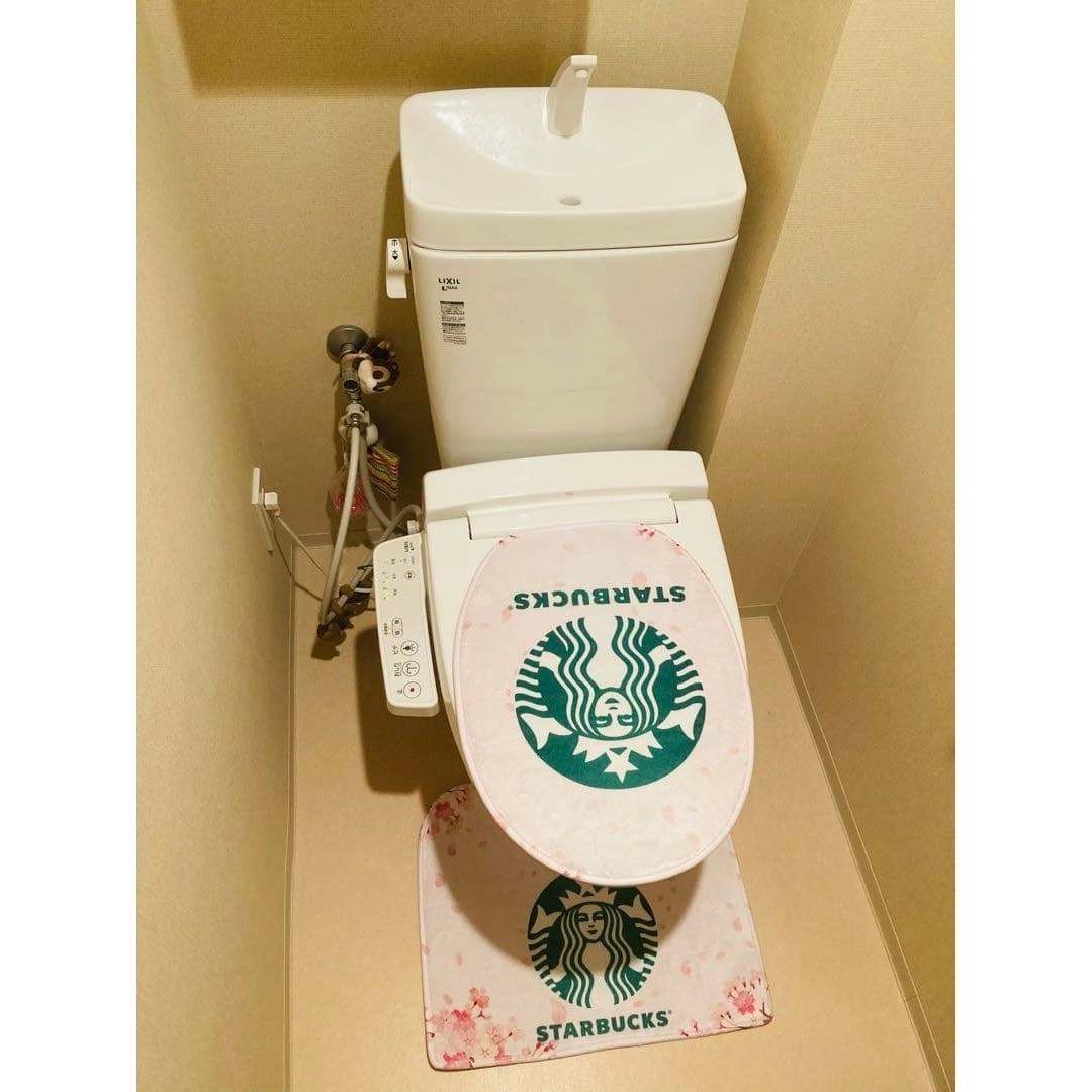 スタバ・トイレカバー&マット ピンク 40cm×50cm | 2枚目