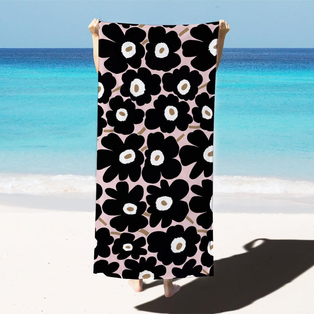 マリメッコ marimekko ブラック✖︎ピンク タオル 50×100