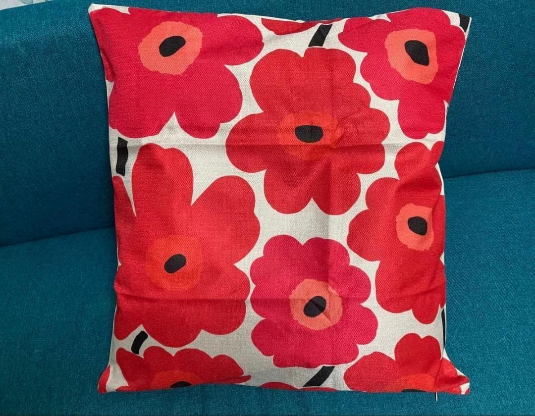 マリメッコ marimekko 座布団カバー ピンク55x59cm | 3枚目