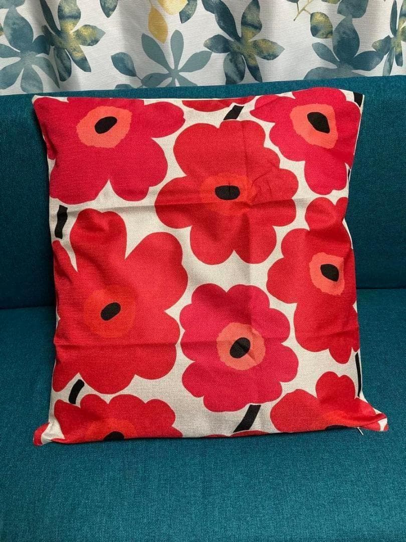 マリメッコ marimekko 座布団カバー ピンク55x59cm | 5枚目