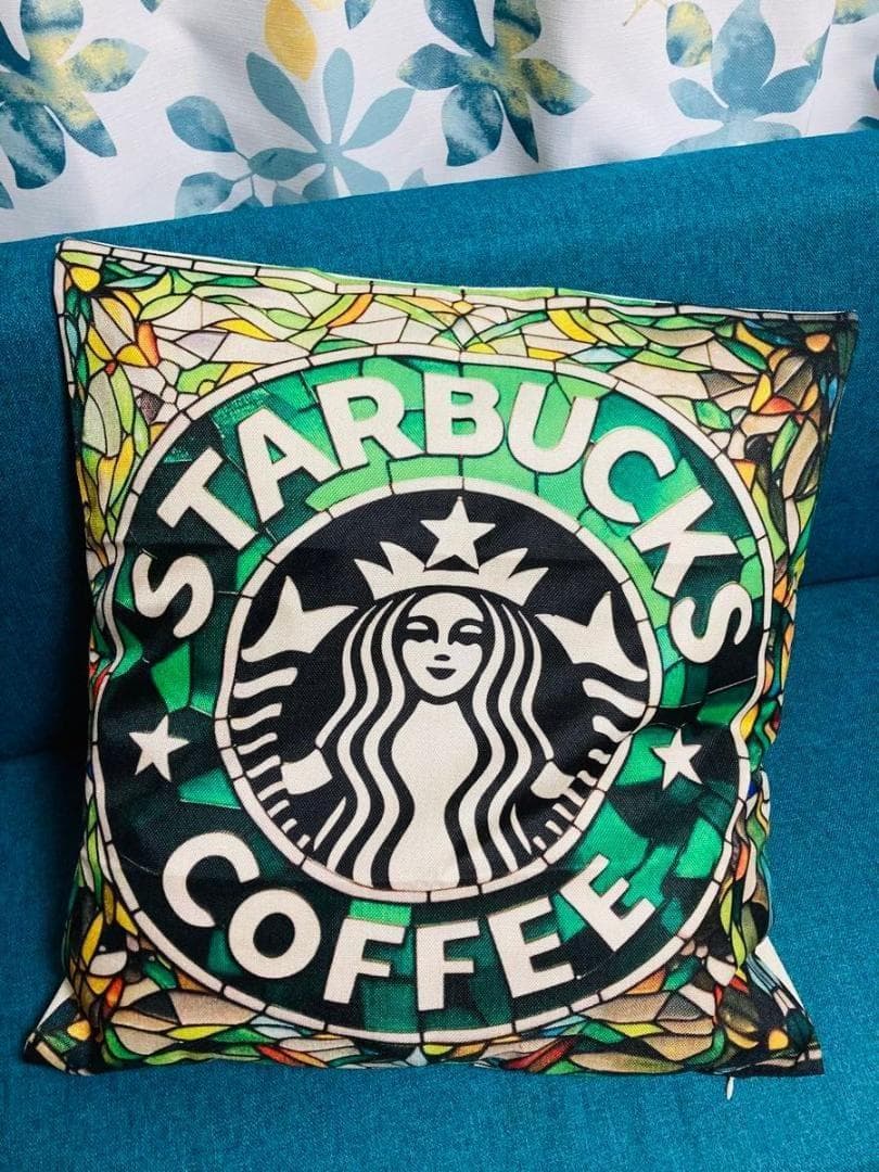 スタバ・クッション・座布団カバー ステンドグラス 55×59 | 3枚目