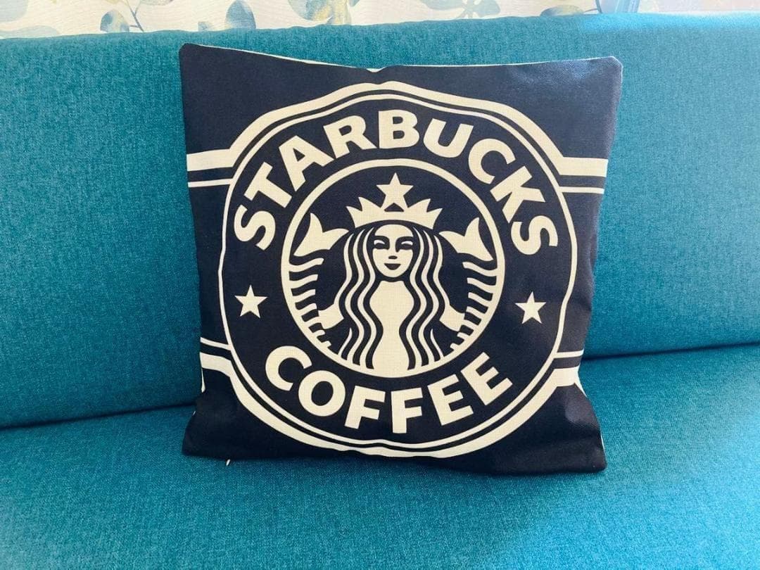 ★大人気★スタバ★クッションカバー★ブラック 45x45cm | 2枚目