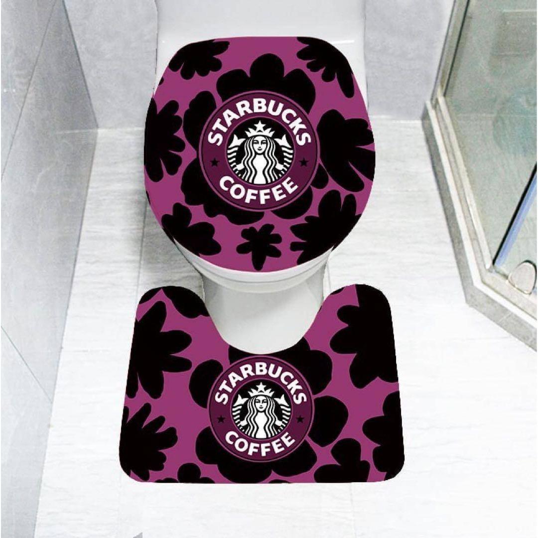 スタバ・トイレカバー&マット パープル　40センチ×50センチ