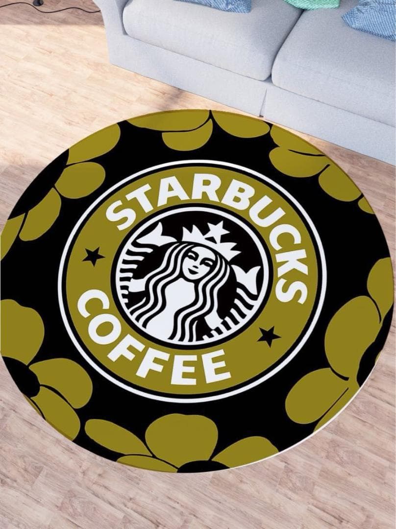 ★大人気★スタバ・ラウンドカーペット★イエロー | 1枚目
