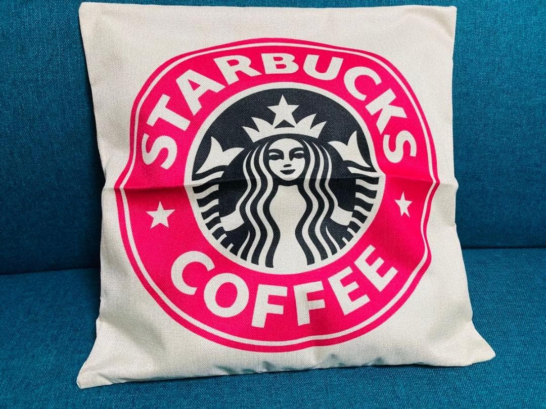 スタバ クッションカバー ピンク 45x45cm | 2枚目