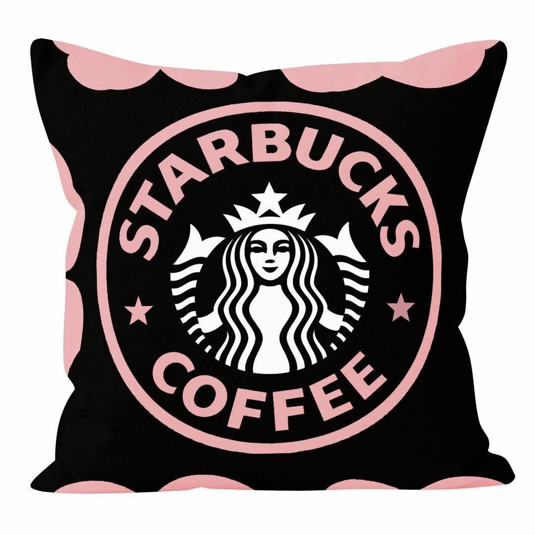 スタバ・クッションカバー 花柄ピンク 45×45