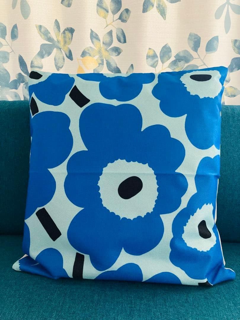 マリメッコ marimekko クッションカバー ブルー 45x45cm | 2枚目