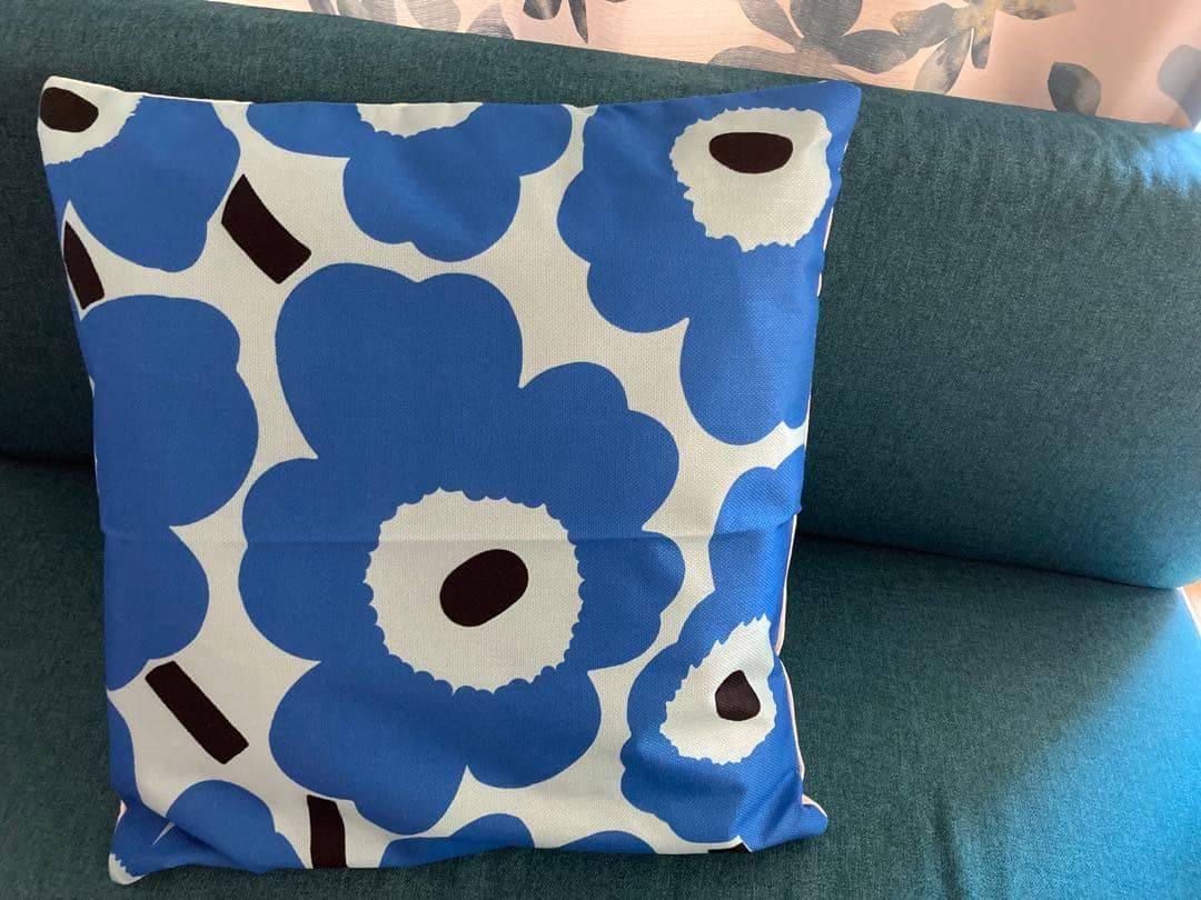 マリメッコ marimekko クッションカバー ブルー 45x45cm | 3枚目