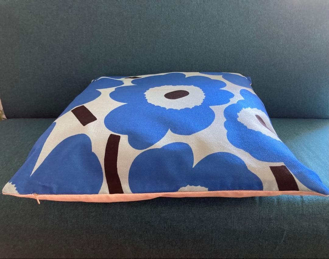 マリメッコ marimekko クッションカバー ブルー 45x45cm | 5枚目
