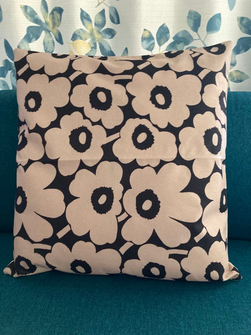 マリメッコ marimekko 座布団カバー ブラック 55x59cm | 2枚目