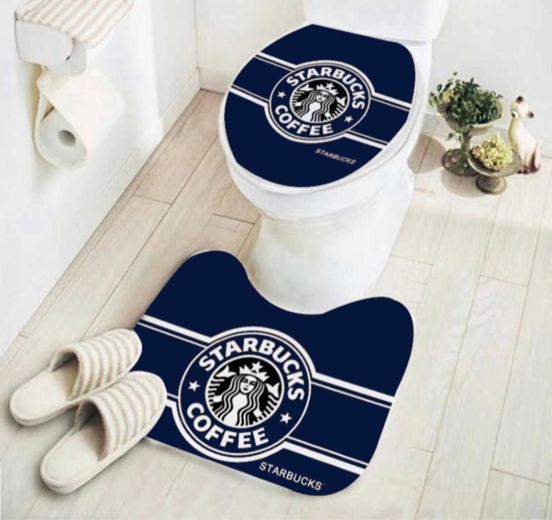 スタバ・トイレカバー&マット ダークブルー