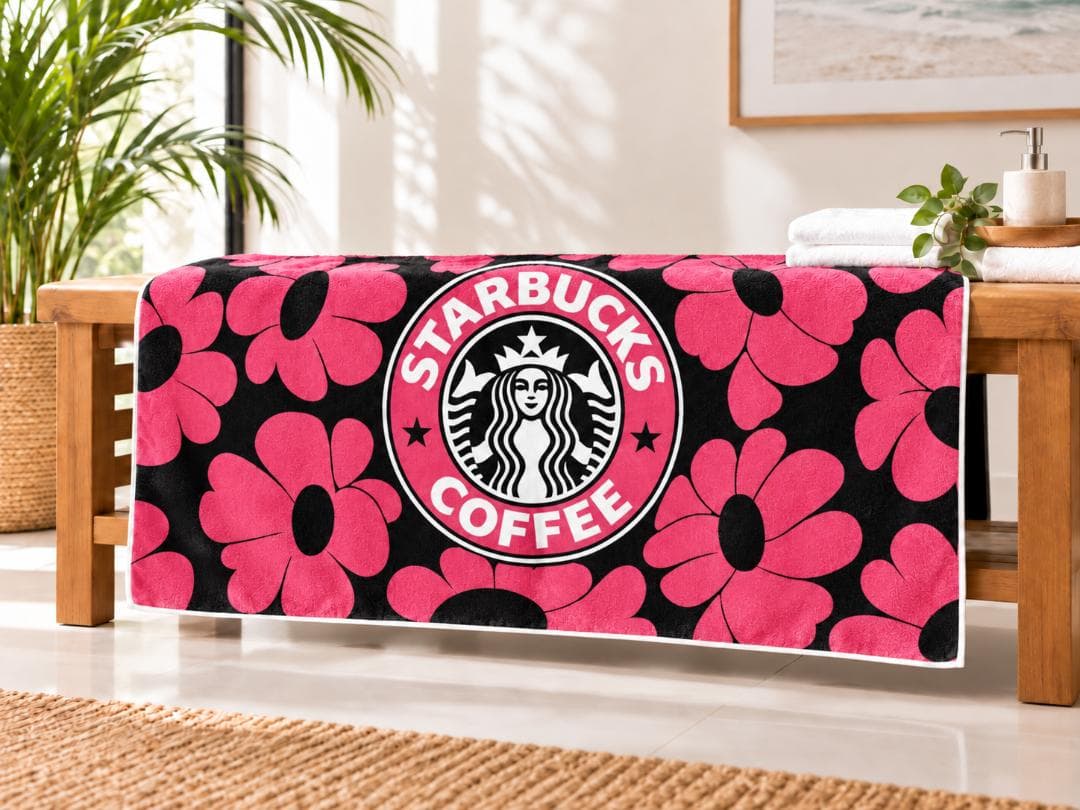スタバ バスタオル ピンク 【50センチ×100センチ】